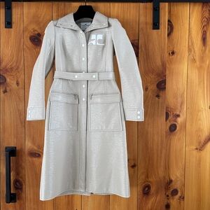 NWT Courreges Classic Vinyl Trench Magic Gray Size 38 (runs small, fits 2 - 4)